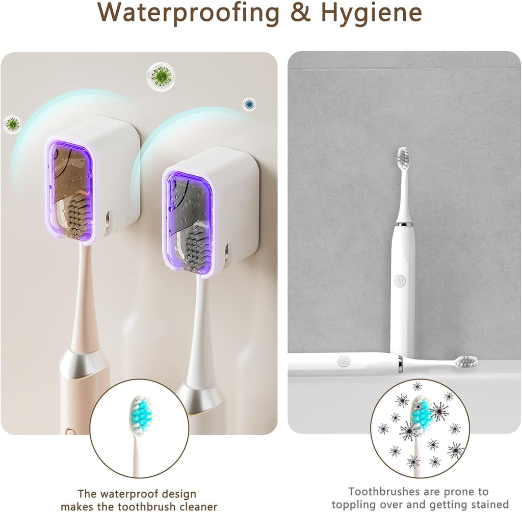 Toothbrush Holder Wall Mounted Toothbrush Holders for Bathrooms, Tooth Brush Holder for Travel and Home, Single Toothbrush Organizer with Cover for Shower 4PCS