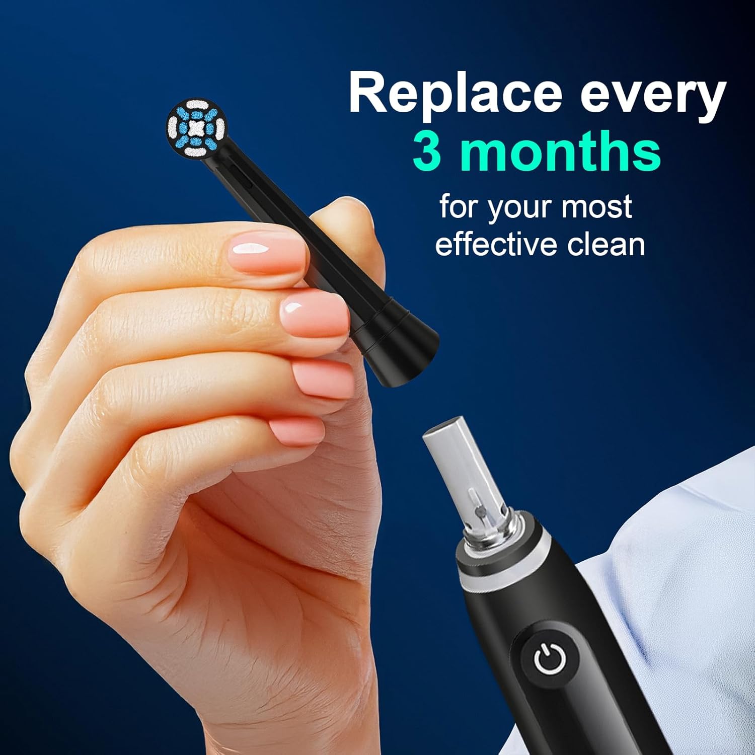 [Upgraded 2025] AmuLumon 4-Pack Ultra-Soft Toothbrush Heads for Oral-B iO Series (iO3/iO4/iO5/iO6/iO7/iO8/iO9/iO10) – Gentle Gum Care, Hygienic Travel-Ready Replacement Brush Heads (Black, 4PACK)