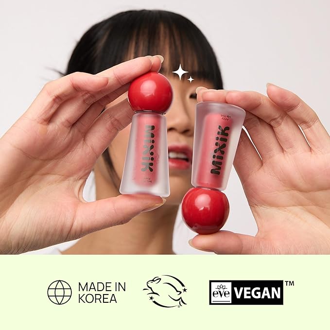 MIXIK Juicy Lip Tint, Hydrating Water-Based Lip Stain and Tint that feels light and fresh for Dewy and Radiant lips, Formulated with Blue Agave Extract for long lasting Moisturizing (Spiced Sangria)