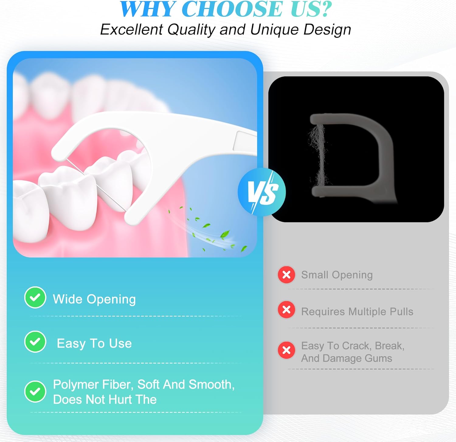 Individually Wrapped Floss Picks, 52 Count Multi-Color Oral Care Flossers for Adults with Handy Case, Mini Disposable Dental Floss Singles Bag for Travel, Hotel, Restaurant, Office, Car, Wedding