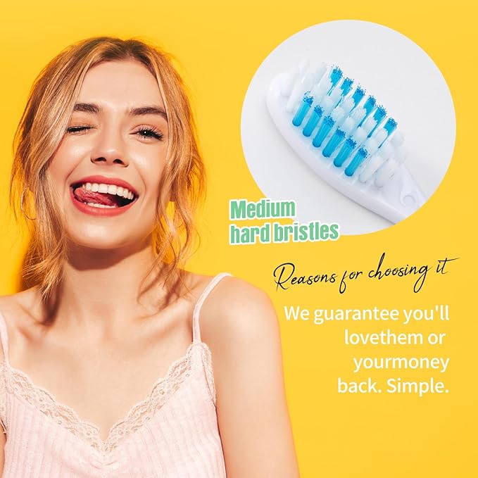 Portable Travel Folding Toothbrush, Outdoor Mountaineering Camping Medium Toothbrush 3-Pack