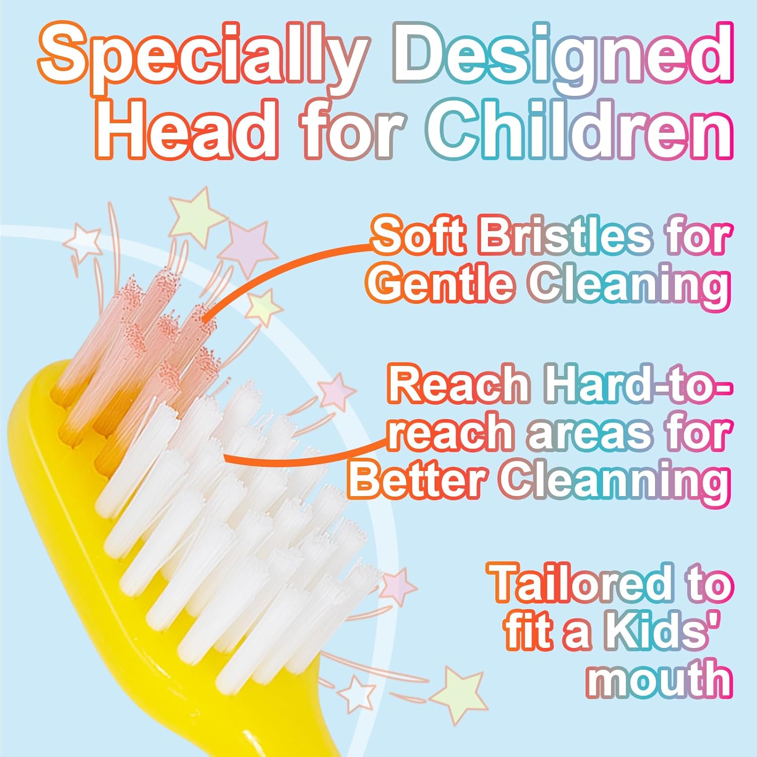 Toddler Toothbrush - Kids Toothbrush Soft Bristles with Suction Cup for Easy Storage, for Age 2-4 and Older, Pack of 4