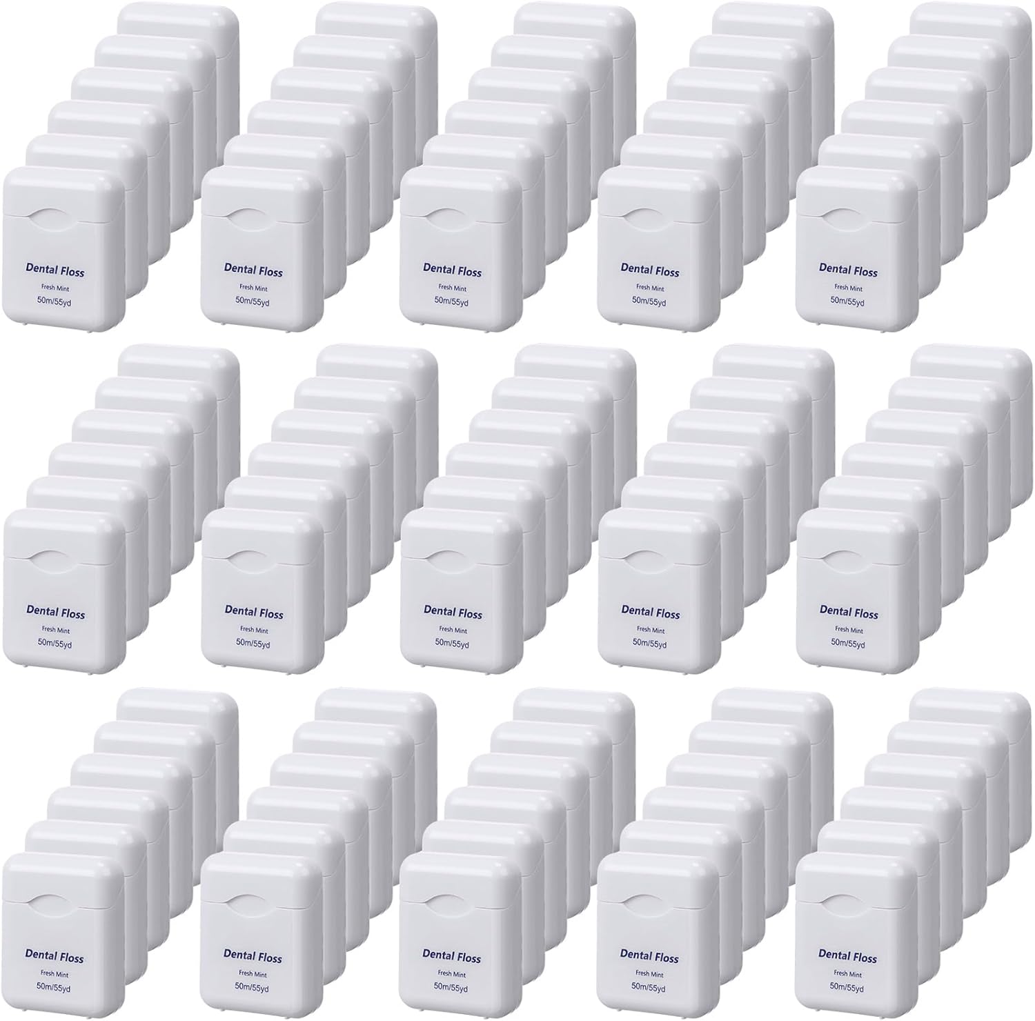 Mimorou 96 Pack Dental Floss Bulk Mint Flavored Floss 50m Each Travel Dental Oral Care for Teeth and Gum Protection(White)