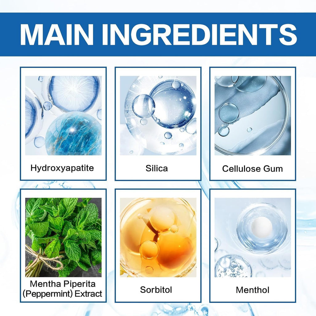 Hydroxyapatite Toothpastes for Enamel Protection and Tooth Strengthening, Hidroxiapatita Toothpaste for Sensitive Teeth with Fluoride-Free Formula, Natural Whitening Toothpaste(1pc)