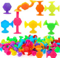 24 Pcs Bath Toys for Kids Ages 3+, Suction Cup Toys for Autistic Children, Travel Window Stem Learning Toys, Bathtub Toys with Dinosaur Eggshell Storage