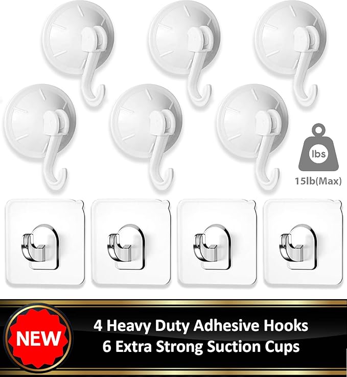 2 x Large Bath Toy Holder, Kids Bath Tub Toy Basket, Corner Mesh Bag, Baby Bathtub Storage Organizer, Bathroom Net Bucket, Toddler Shower Caddy Hanging Bin with 6 Suction Cups, 4 Adhesive Wall Hooks