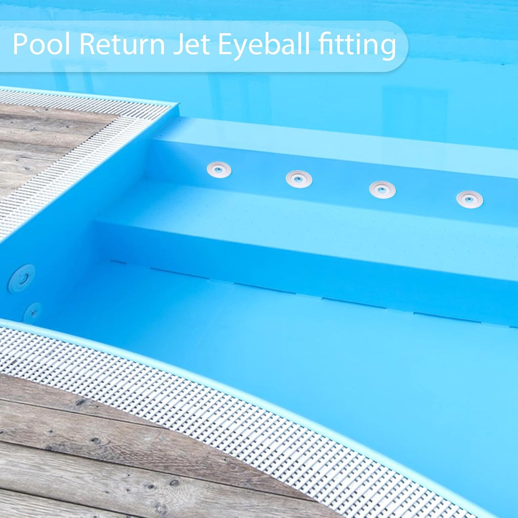 2 Pcs Pool Jet Nozzles, 3/4" Directional Flow Eyeball Inlet Jet, Swimming Pond Return Jets Replacement Parts Fittings Spa with 1-1/2 Inch MIP Thread Pool Accessories for Cleaning (2Pc 3/4" No Spiral)