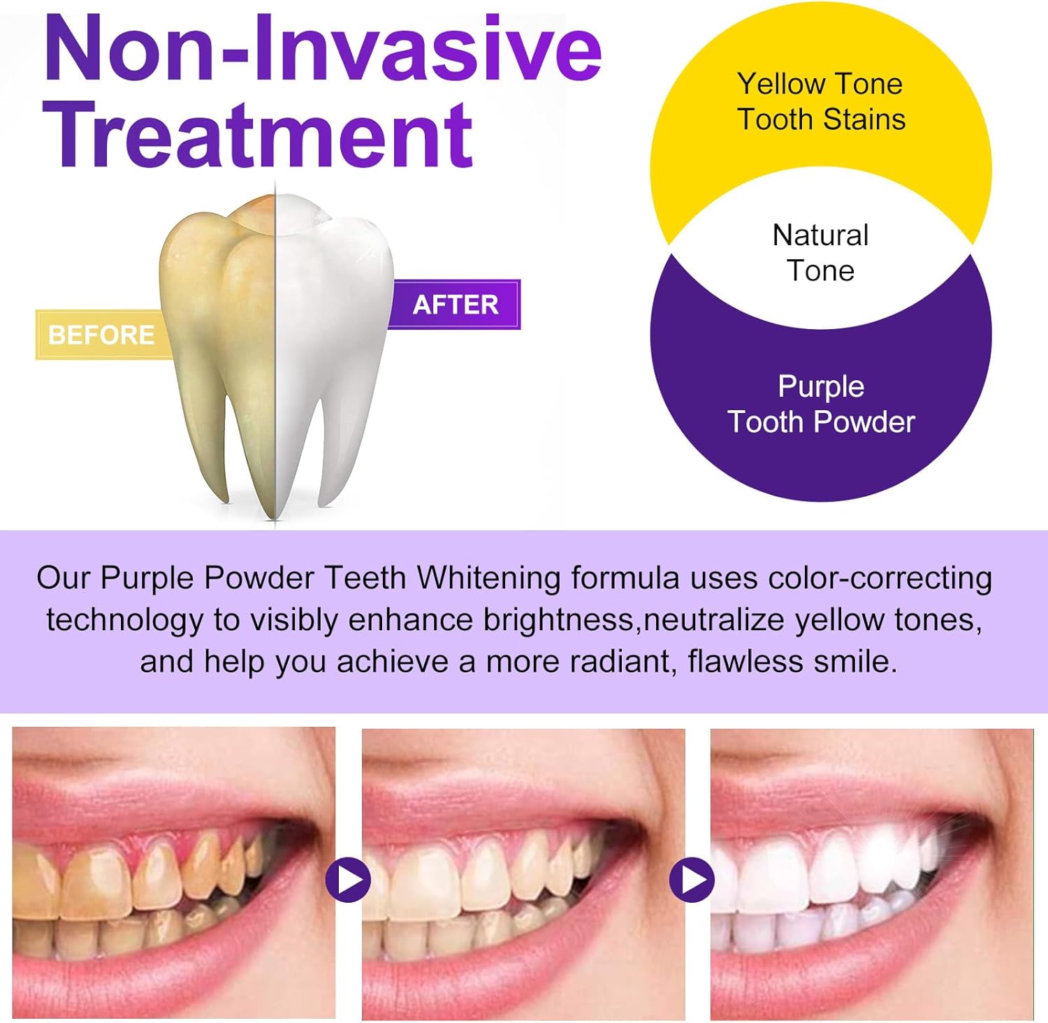 Teeth Whitening Powder - Teeth Whitening - Removes Stains - No Sensitivity - Toothpaste Power - Breath Freshener - for Coffee, Tea and Tobacco Stains 15g