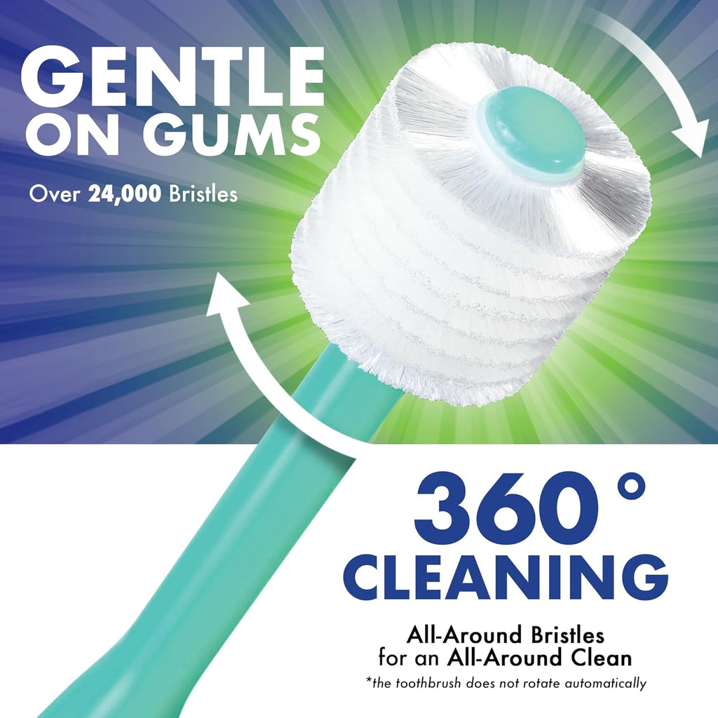 Brilliant Oral Care Baby Toothbrush with Soft Bristles and Round Head, for a Toddler Approved, Easy to Use All-Around Clean Mouth, Ages 0-2 Years, Pink Mint Yellow, 3 Pack