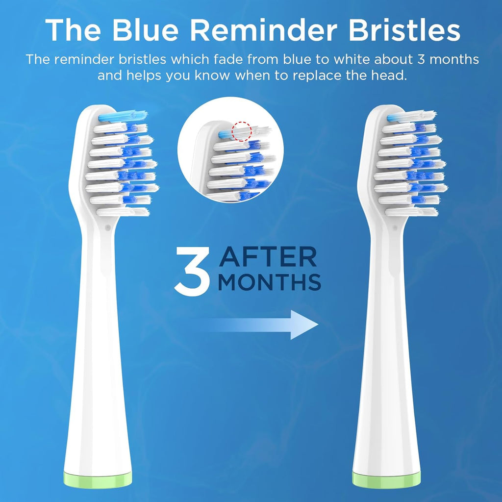 4 Pack Toothbrush Replacement Heads for Waterpik Sensonic Complete Care CC-04CD010-1, and for Waterpik Sensonic Electric Toothbrush STW-03W020/STW-03W027, with Cover for White STWB-3WW-B