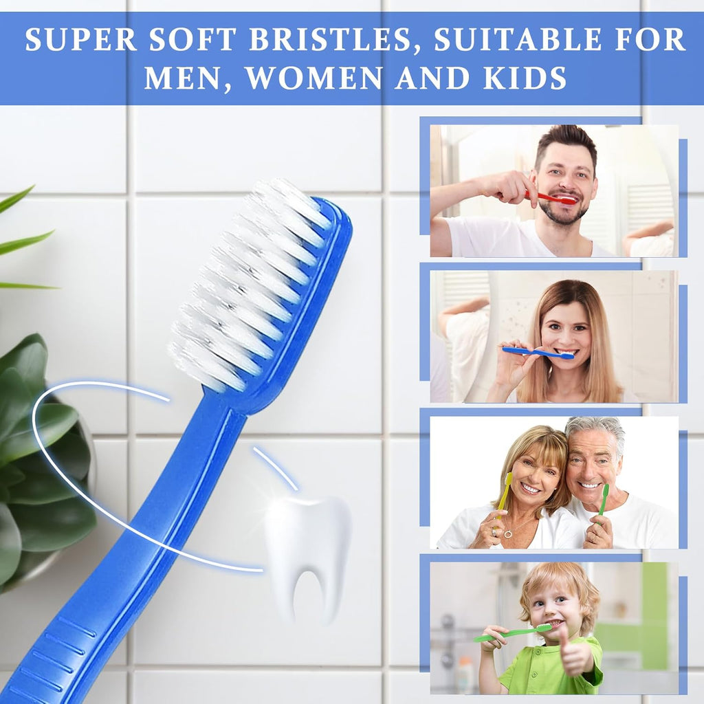 Tioncy 200 Pack Prepasted Disposable Toothbrushes Individual Wrapped Toothbrushes Soft Bristle Travel Toothbrush Single Use Wrapped for Hotel, Camp, Travel and Gift for The Homeless (Dopamine Colors)