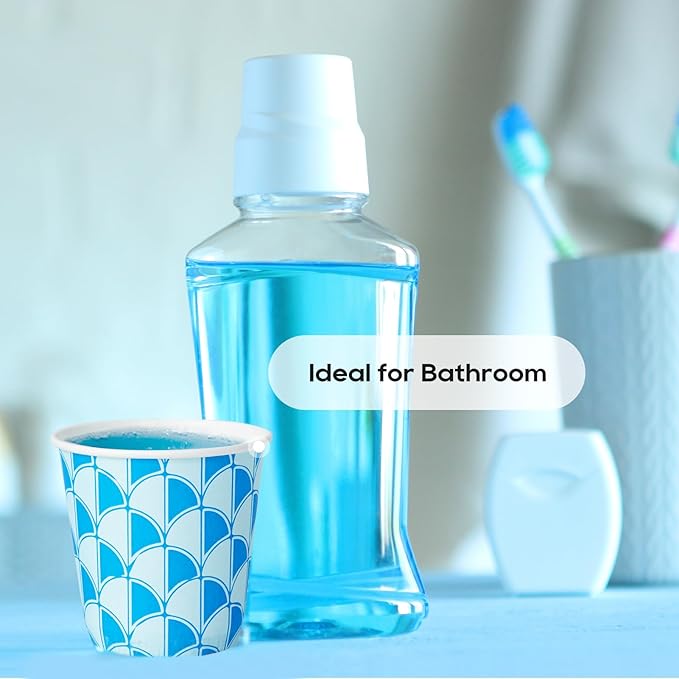 [1800Pack] 3 oz Paper Cups, Small Mouthwash Cups, Disposable Bathroom Cups, Paper Cups for Party, Picnic, BBQ, Travel, and Event, Assorted designs
