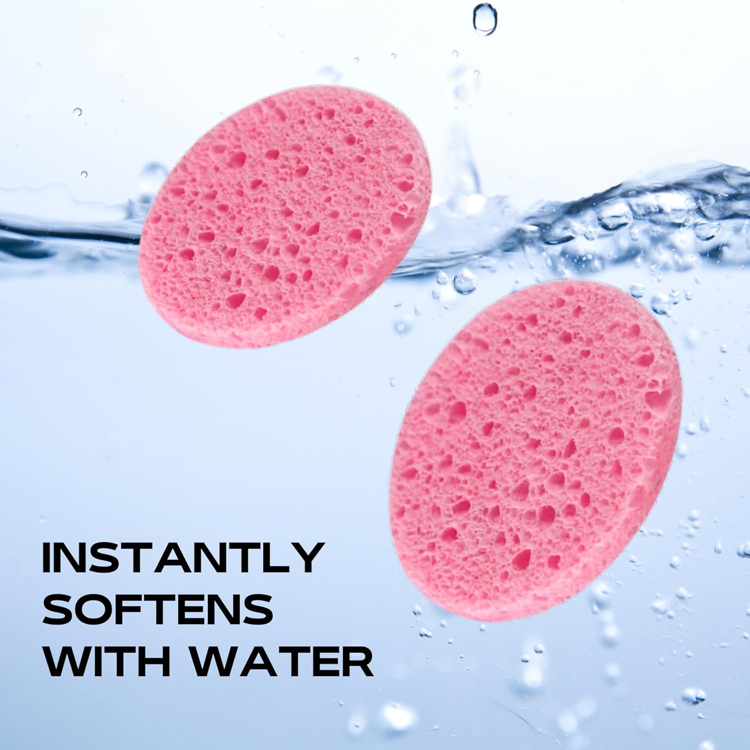 100 Pack 3 inch Compressed Facial Sponges, Gentle Exfoliating and Makeup Remover, Reusable and Soft ，(round 3inch)