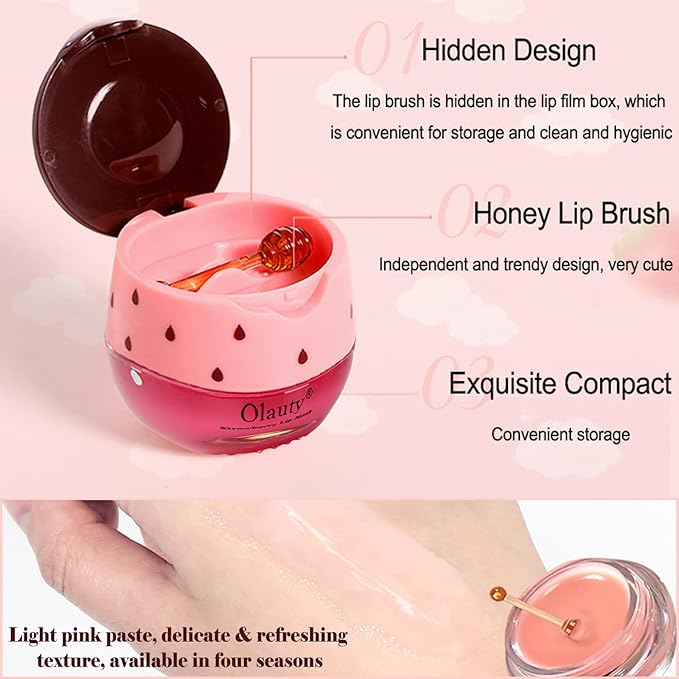 6 PCS Bee Lip Balm Honey Pot,Honey Lip Balm Lip Mask,Propolis Moisturizing Lip Sleeping Mask Reduces Lip Lines,Hydrating Prevention Dry and Cracked Lip Scrubs Exfoliator