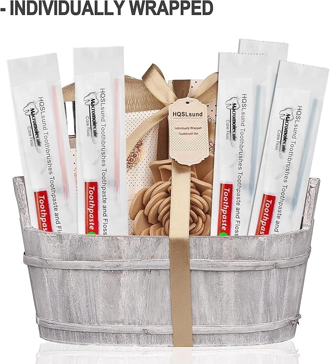 100 Pack Disposable Toothbrushes with Toothpaste Floss Individually Wrapped, 2 Color Toothbrush,10g Toothpaste,Floss Pick,Bulk Toothbrush Kit for Homeless,Airbnb,Hotel,Guest