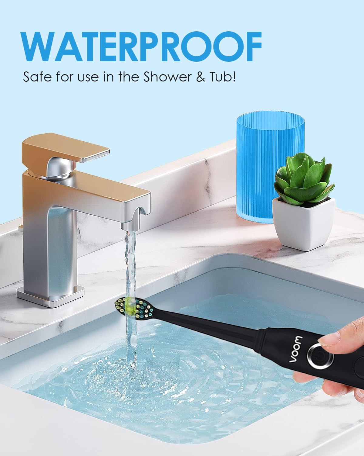 Voom Sonic Pro 5 Electric Toothbrush for Adults - Ultrasonic Electric Toothbrushes with Replacment Brush Head, Dentist Recommended Power Sonic Toothbrush with 5 Modes