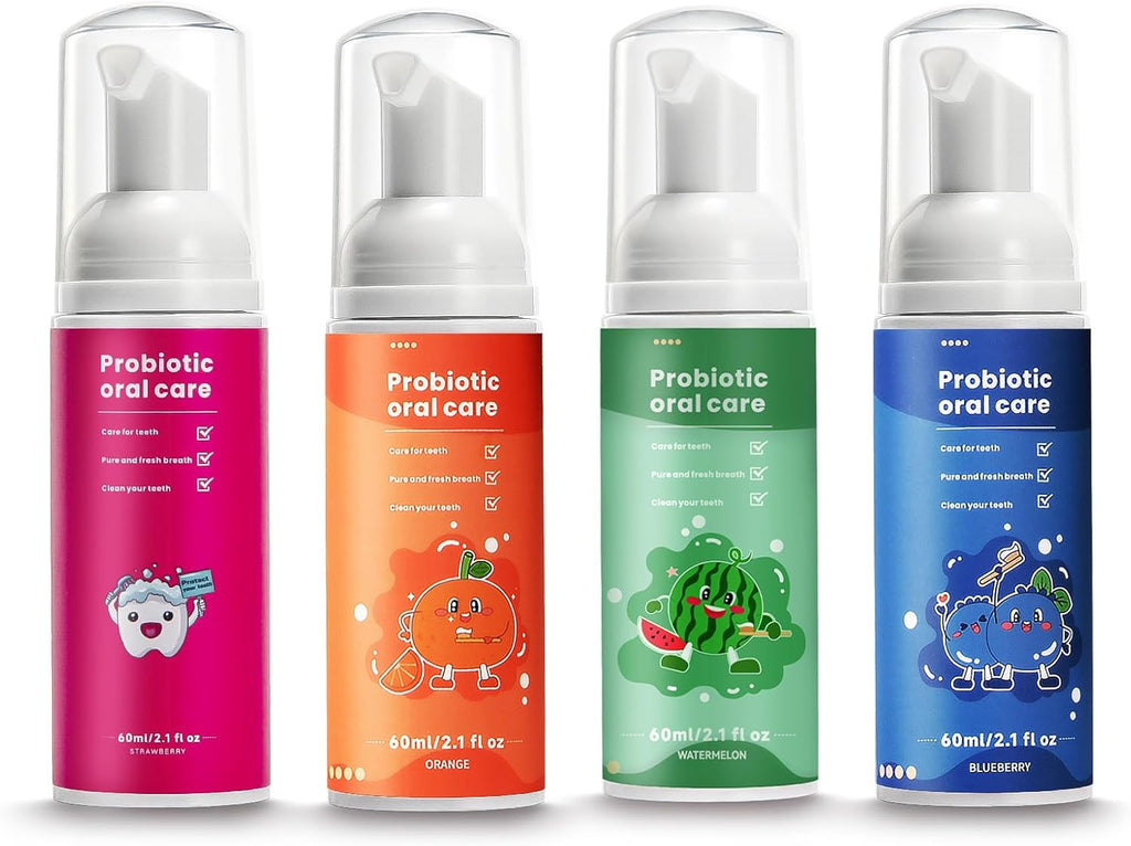 Kids Foam Fluoride Free Toothpaste with Mix Mint Flavor, Toddler Natural Teeth Deep Cleaning Toothpaste for U Shaped Toothbrush