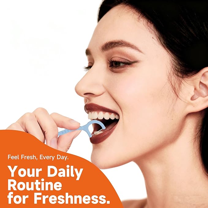 Travel Floss Picks, Grapefruit Flavor, Dental Floss for Adults, 120 Count (3 Boxes of 4 Travel Packs)