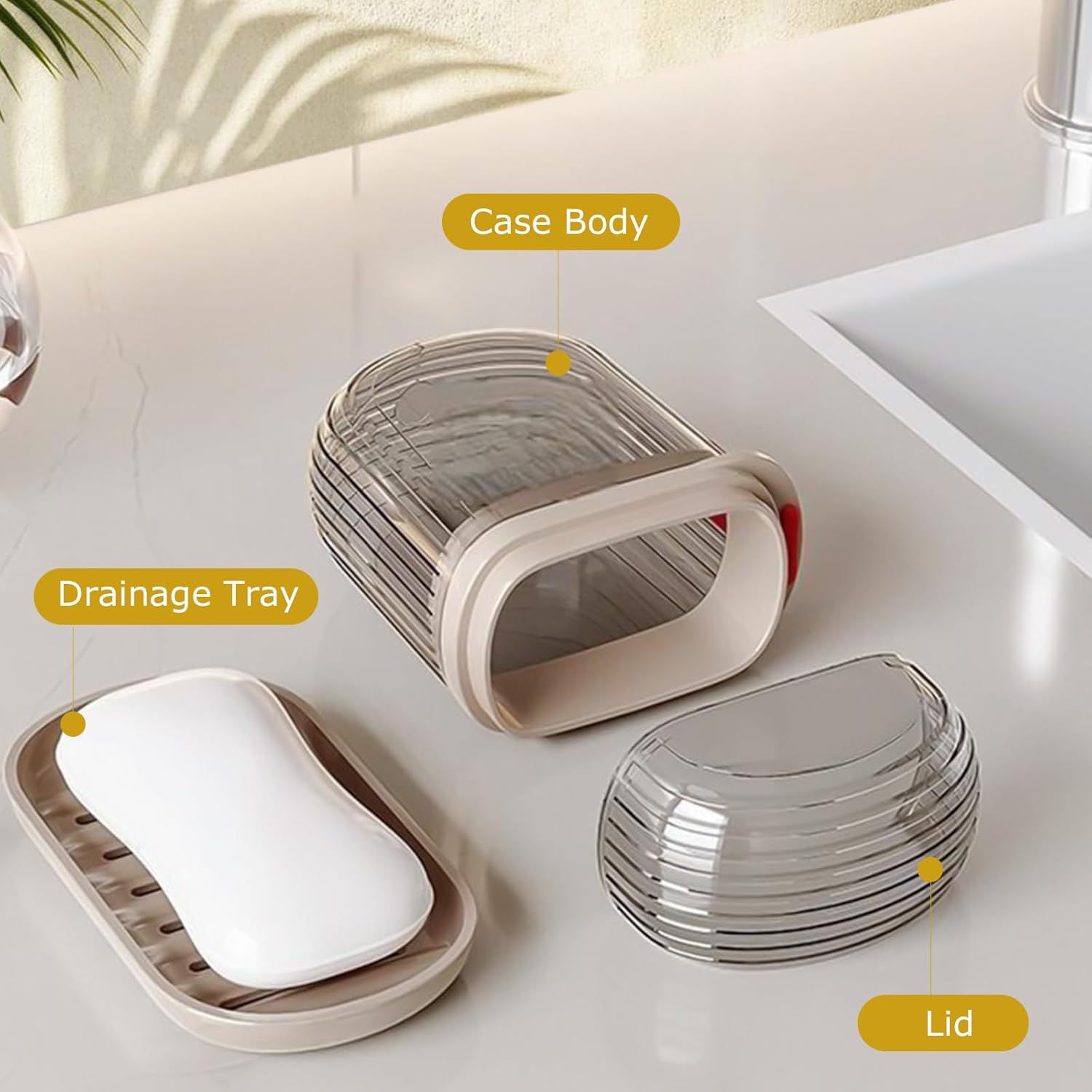 Soap Case and Toothbrush Travel Case, Portable Leakproof Travel Soap Container Dish Tray - Travel Toothbrush Holder & Bar Soap Travel Case Ideal for Trip, Gym, Camping and Bathroom (Travel Set)