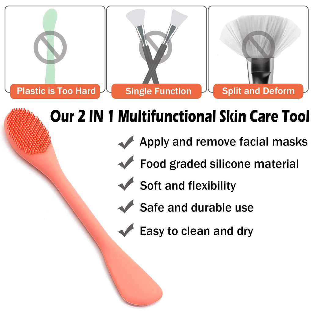 Silicone Face Mask Brush, Face Scrubber for Gentle Exfoliating & Hairless Moisturizers Applicator Tools for Apply Mud, Clay, Charcoal Mixed Mask, Cream, Lotion