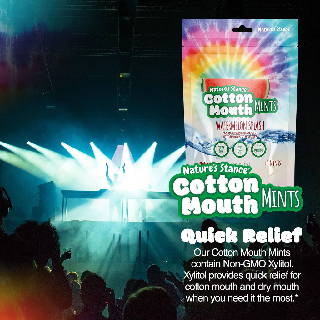 Nature's Stance Cotton Mouth Xylitol Mints, Dry Mouth Lozenges Sugar Free, Mouth Watering Mints - Stimulates Saliva & Freshens Breath, 40 Count (Watermelon Splash)