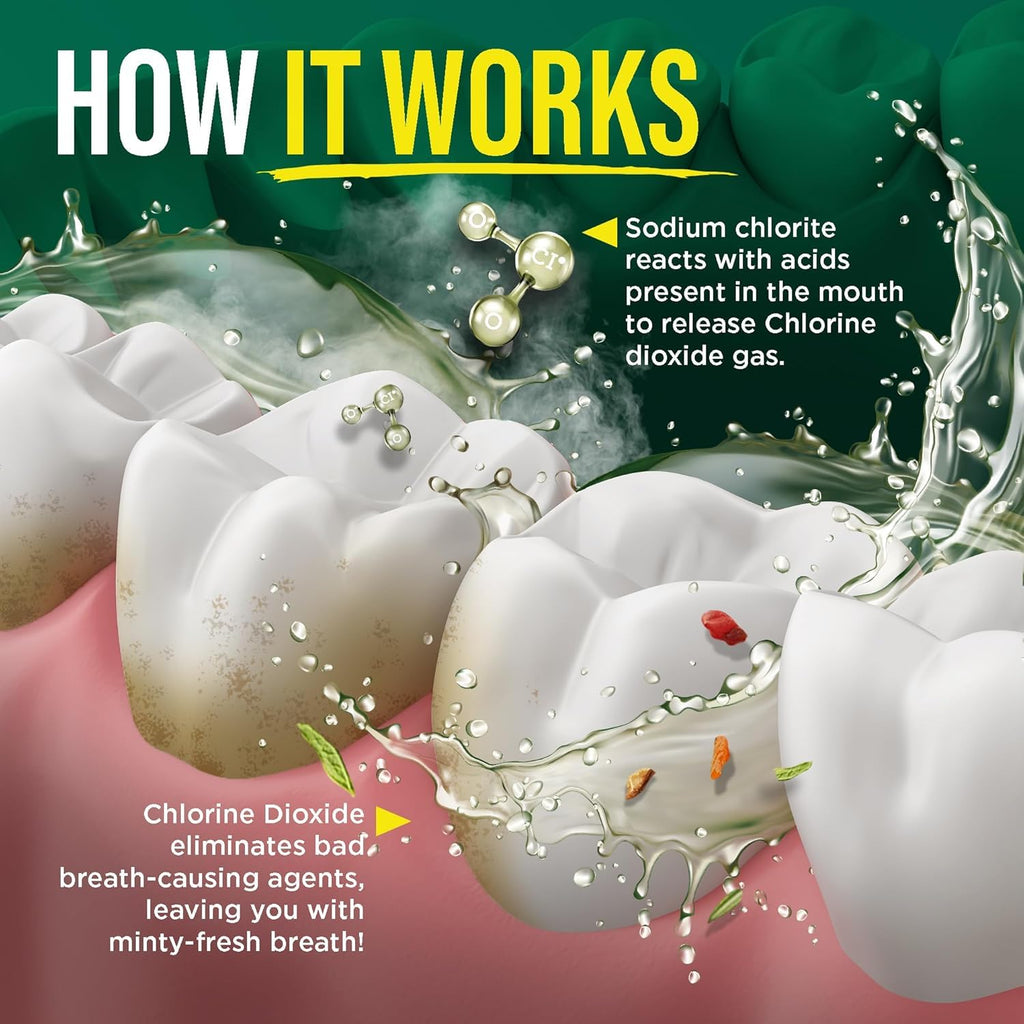 GuruNanda Fresh Breath Mouthwash, ADA-Accepted, Alcohol & Fluoride-Free, Sodium Chlorite, Essential Oils & Vitamins, 12-Hrs Fresh Breath, Wild Mint, 33.8 oz