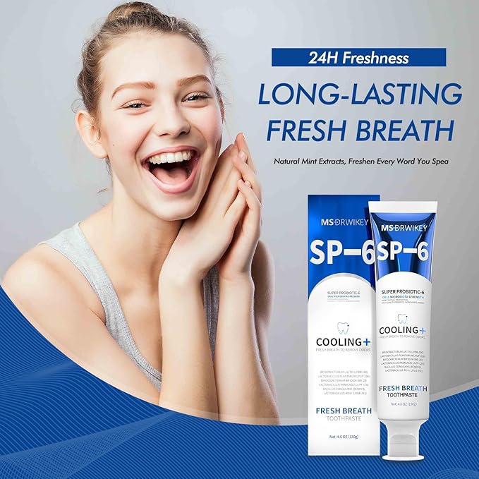 SP-6 Toothpaste, Cooling Fresh Breath, and Popping 7-Pro Whitening Toothpaste Bundle | 6 Probiotics for Oral Health, Fluoride-Free, Safe for Enamel, Deep Whitening & Freshness