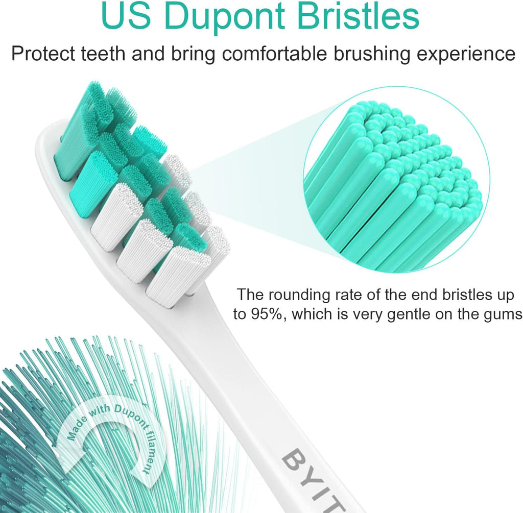 Replacement Brush Heads Compatible with Sonicare E-Series Toothbrush HX7022/66, Essence, Xtreme, Elite, Advance and CleanCare Screw-On Handles, 4 Pack