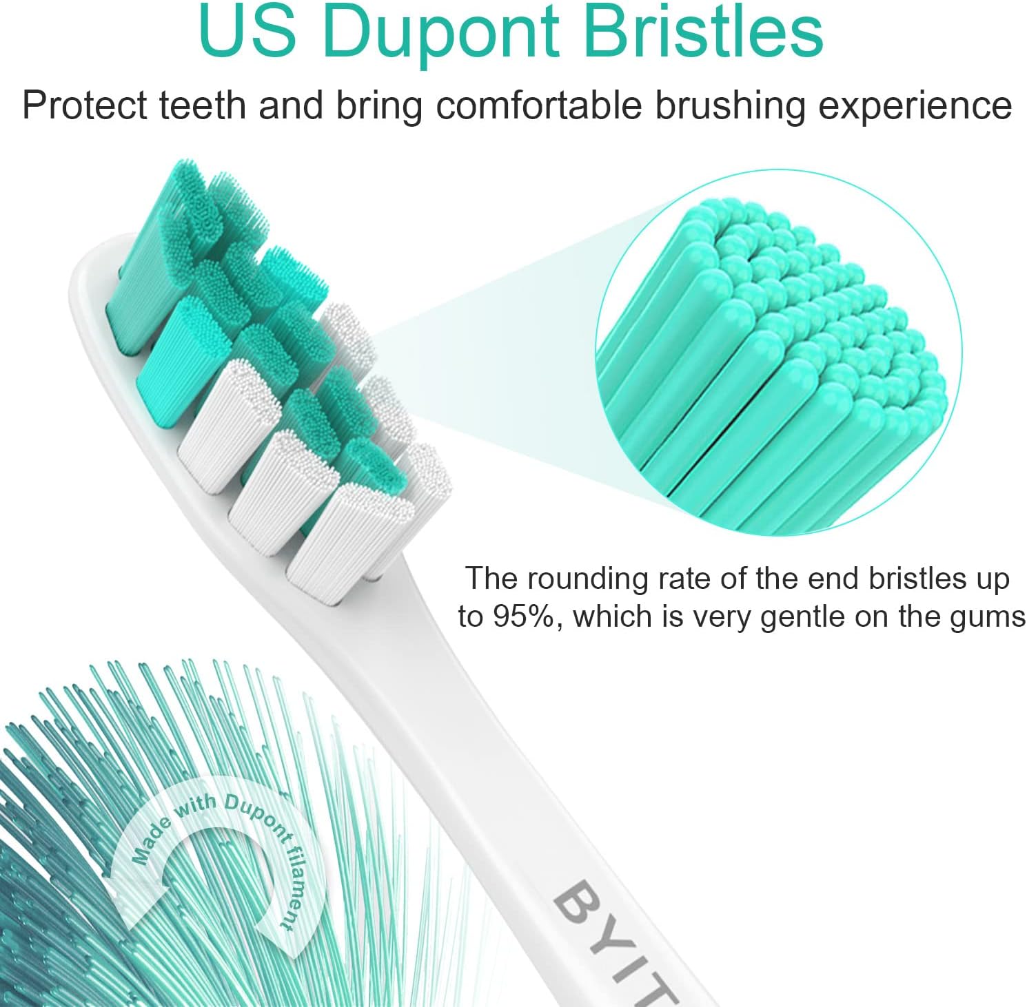 Replacement Brush Heads Compatible with Sonicare E-Series Toothbrush HX7022/66, Essence, Xtreme, Elite, Advance and CleanCare Screw-On Handles, 4 Pack