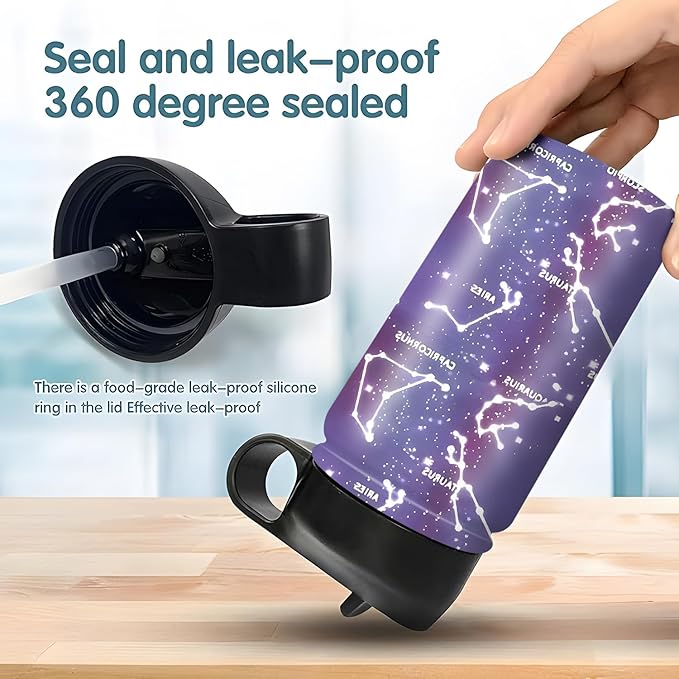 rickyh style Kids Water Bottle with Straw Lid Insulated Stainless Steel Reusable Tumbler Gifts for School, Toddlers, Girls, Boys 14oz