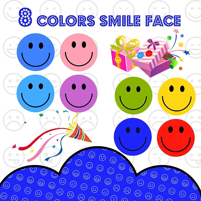1500 Pcs Smiley Face Stickers Motivational Stickers for Teachers (Macaron-3 Pack)