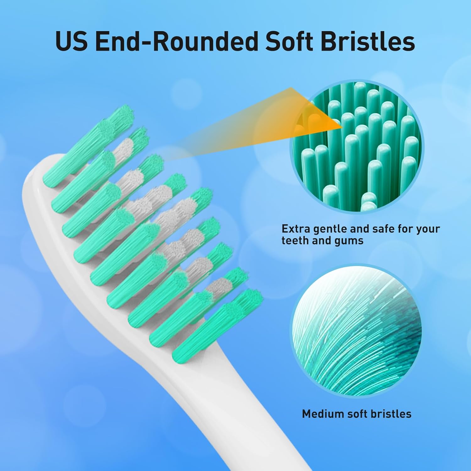 Replacement Brush Heads Compatible with Philips Sonicare Screw-on HX7022 HX7023 Essence E-Series Electric Toothbrush - Refills Heads for HX5610, 6 Packs
