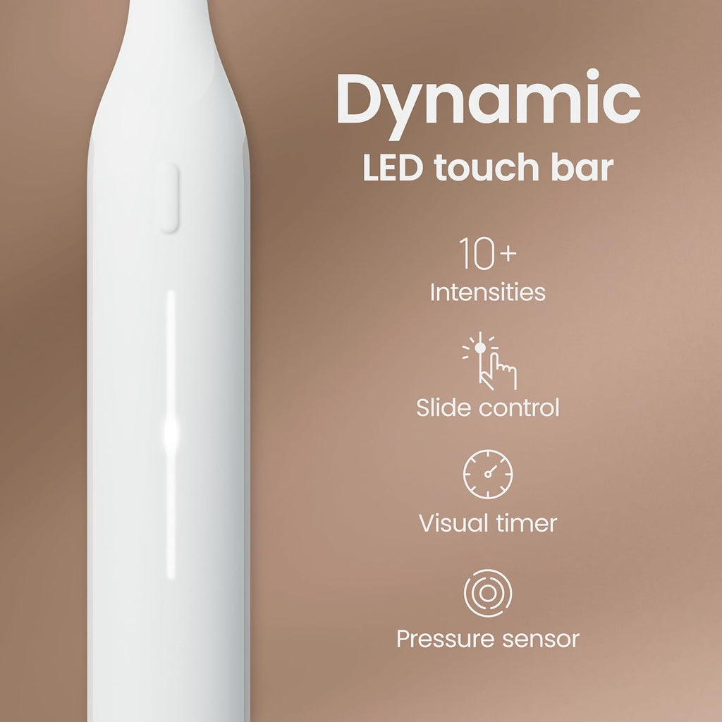 Quip Ultra Next Generation Smart Toothbrush - Timed Electric Toothbrush with Case - Replaceable Brush Head, Soft Bristles, Silicone Handle, 30-Day Battery Life - Travel Toothbrush - Stone