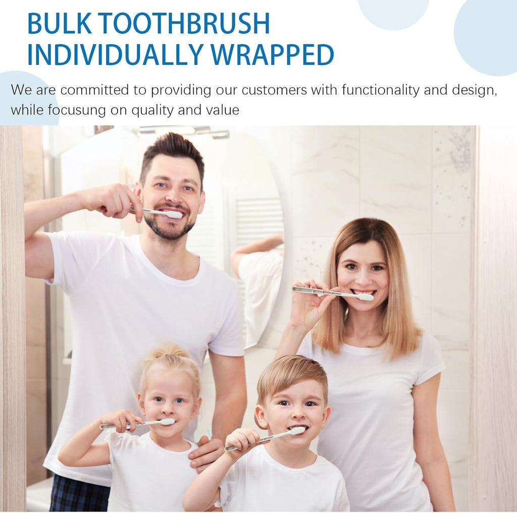 Uiifan 500 Sets Disposable Toothbrushes with Toothpaste Bulk Individually Wrapped Travel Toothbrush Kit Soft Bristle Tooth Brushes Homeless Supplies for Hotel Shelter Nursing Home Charity Donation