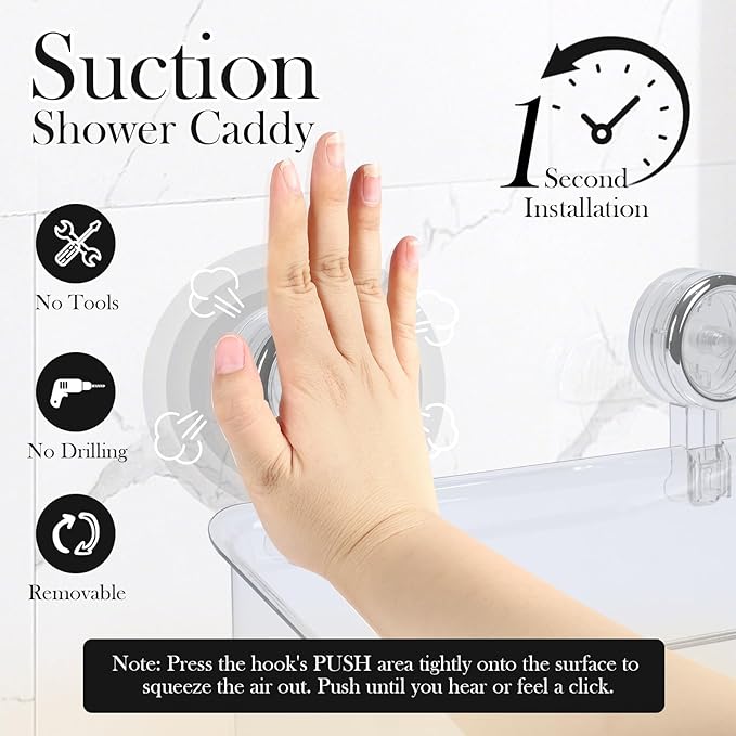 2 Pack Bath Toy Storage Organizer,Kids Bathtub Toy Holder with Drain Holes,clear Powerful Suction Shower Caddy for Bathtub,No Drilling Shower Caddy Suction Cup for Bathroom,Kitchen