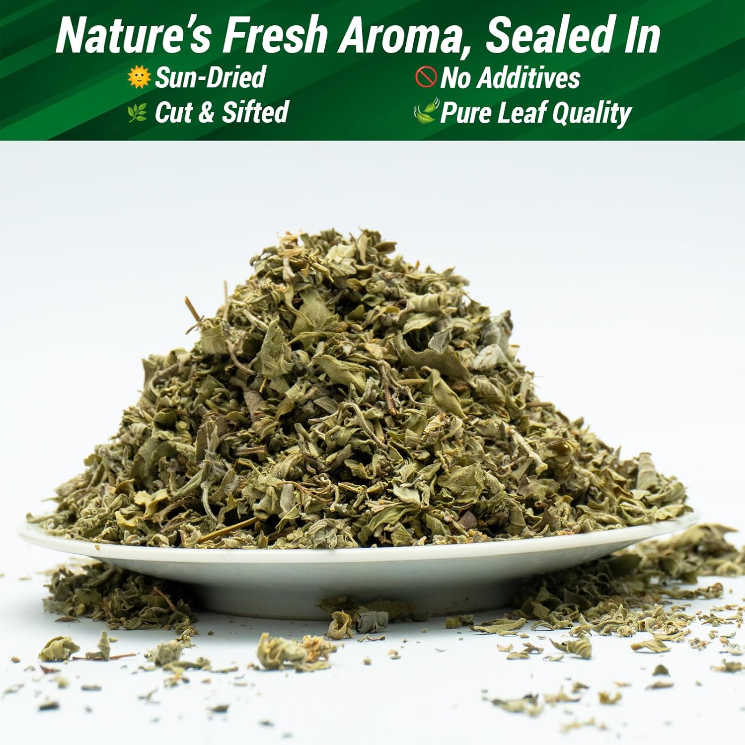 Cure Wid Pure Dried Peppermint Leaves 1lb Cut & Sifted Organic Peppermint Tea Loose Leaves,Fresh & Fragrant Mint Tea Non-Irradiated Caffeine-Free Herbal Tea - Eco-Friendly Resealable Pack te de menta