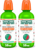 TheraBreath Kids Organic Wacky Watermelon Mouthwash with Fluoride, Anticavity, Dentist Formulated, 16 Fl Oz (Pack of 2)