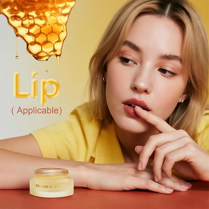 PDRN Lip Sleeping Mask with Salmon DNA & Honey,Skin Care Hydrating Lip Balm for Daily & Overnight Moisturizing, Brightening & Smoothing, 15g/0.53oz.