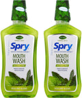Spry Natural Xylitol Mouthwash Fluoride Free with Enamel Support, Alcohol-Free, Gentle, Non-GMO, Herbal Mint - 16 fl oz (Pack of 2)