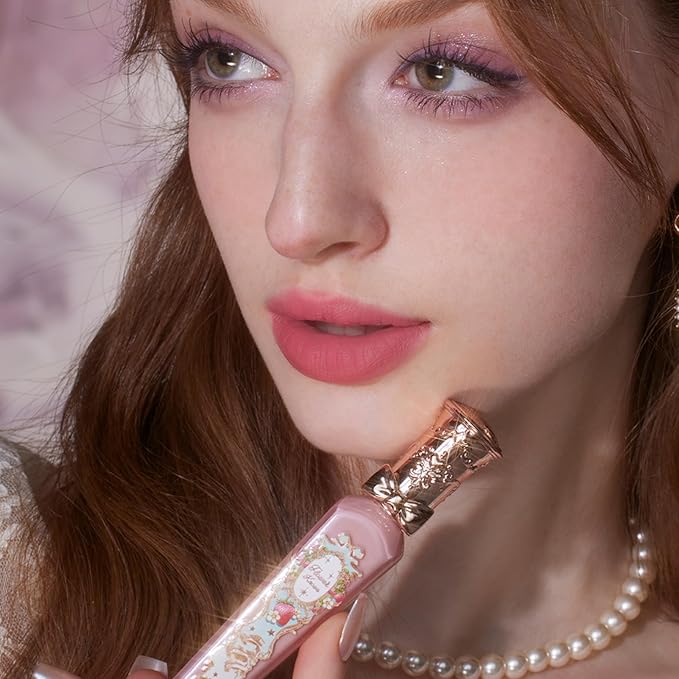 Flower Knows Strawberry Rococo Cloud Lip Cream,Long Lasting Warm Pink Matte Lipstick,Hydrating Lip Stain,Transfer & Smudge Proof Velvet Liquid Lipstick for Girls&Women,0.12 Fl Oz(S05 Tiny Tulip)