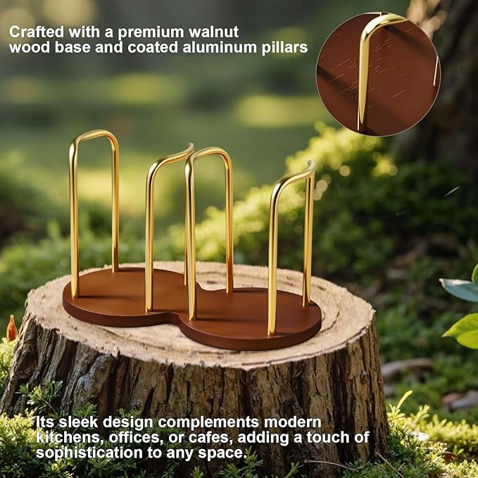 Wood Bathroom Cup Holder 3oz-8oz, Stylish Walnut Disposable Cup Dispenser, Plastic Mouthwash Cup Storage Organizer for Cups (Under 3.35in Diameter) -Perfect for Office, Kitchen, Gym, School or Cafes