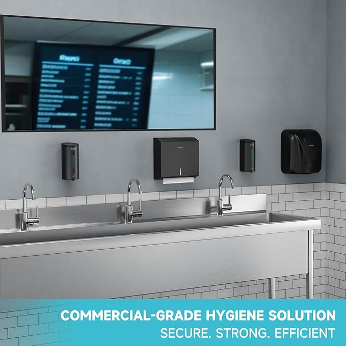 AIKE Wall Mount Automatic Foam Soap Dispenser 25 OZ Commercial Large Capacity Stainless Steel Model AK1205FA(Matte Black)