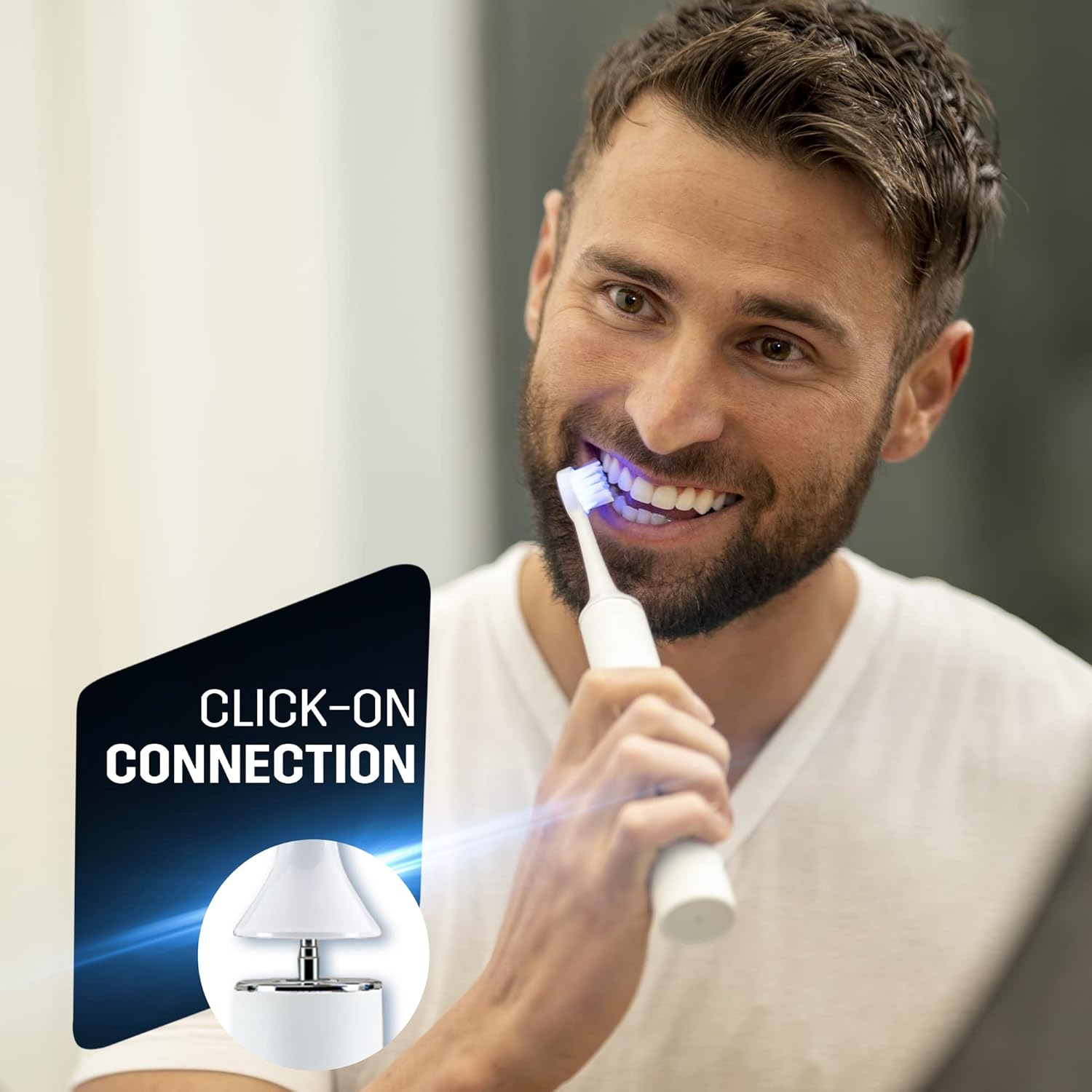 Toothbrush Replacement Heads, Brush Heads with Blue Light Therapy for Gum Care, Replacement Brush Heads, White, 1 Pack…