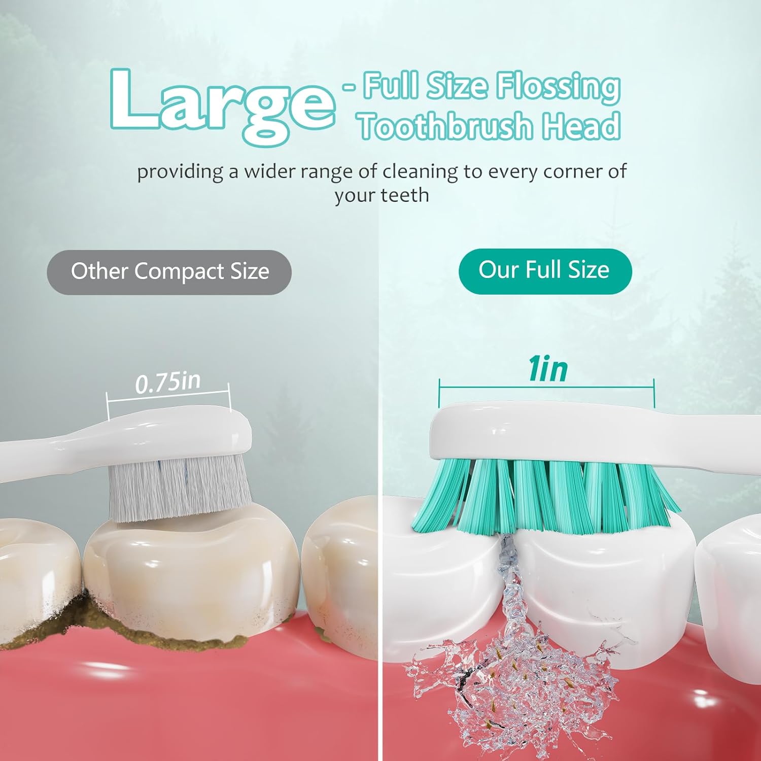 Replacement Heads for Waterpik Sonic Fusion 2.0, Extra-Large Size Flossing Toothbrush Head fit for Water pik SF-01 SF-02 SF-03 SF-04 (White, 5 Count)