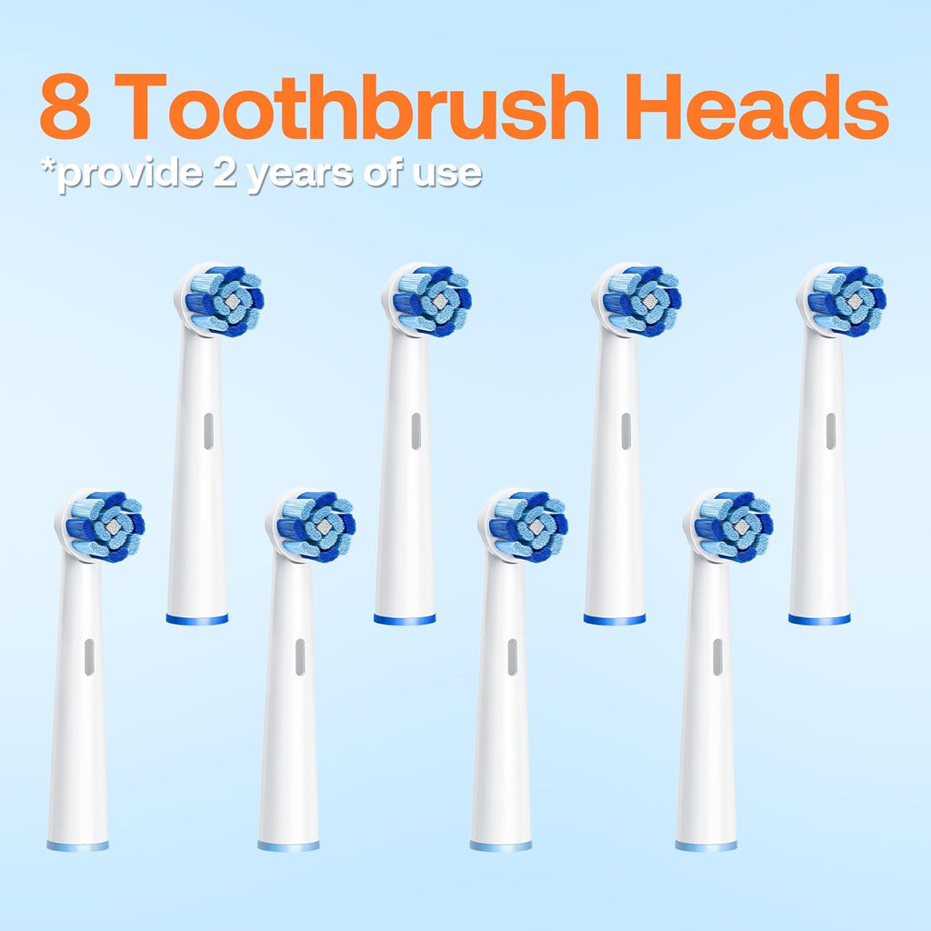 Bitvae R2 Rotating Electric Toothbrush for Adults with 8 Brush Heads, 5 Modes Rechargeable Power Toothbrush with Pressure Sensor, Purple