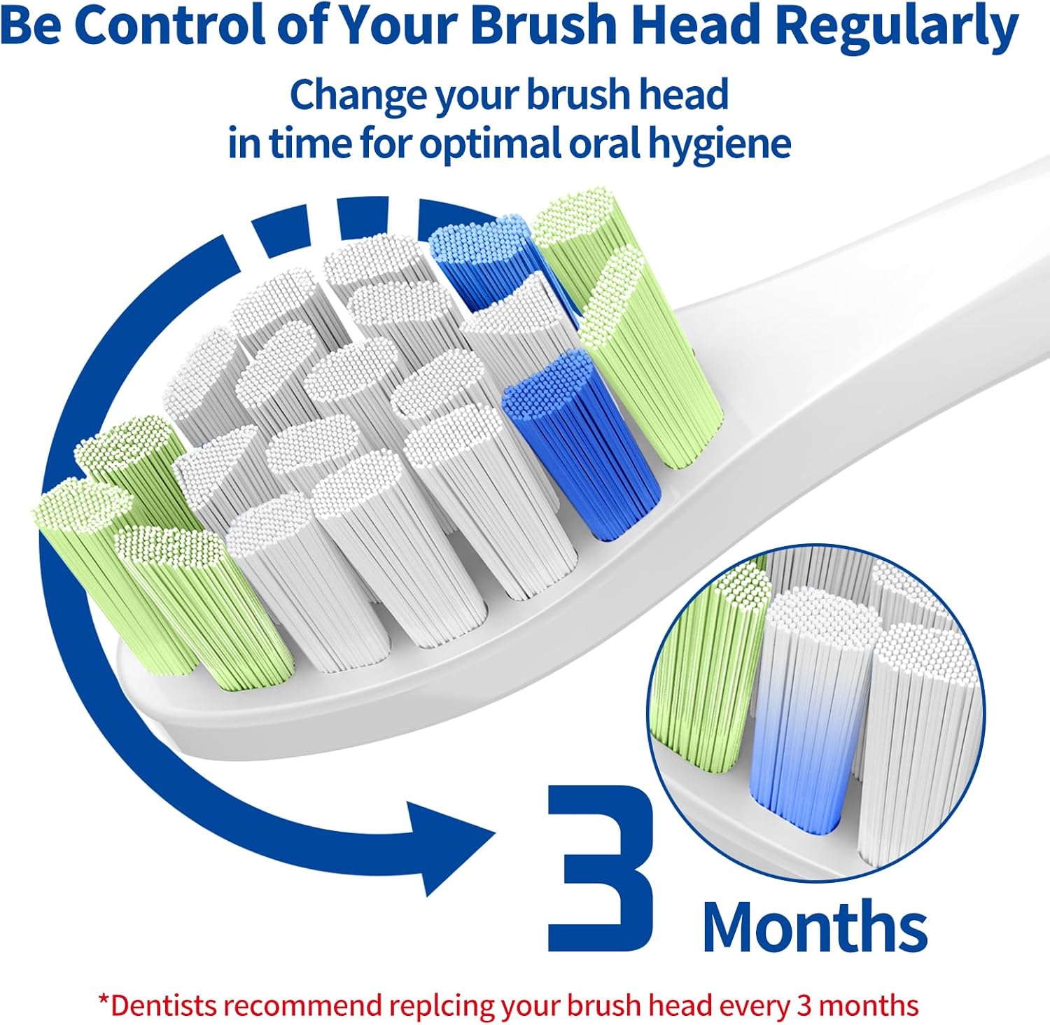 Replacement Toothbrush Brush Heads Compatible with Philips Sonicare Electric Toothbrushes with Click-on System Dupont Bristles for Optimal Plaque Remove, Pack of 10, White
