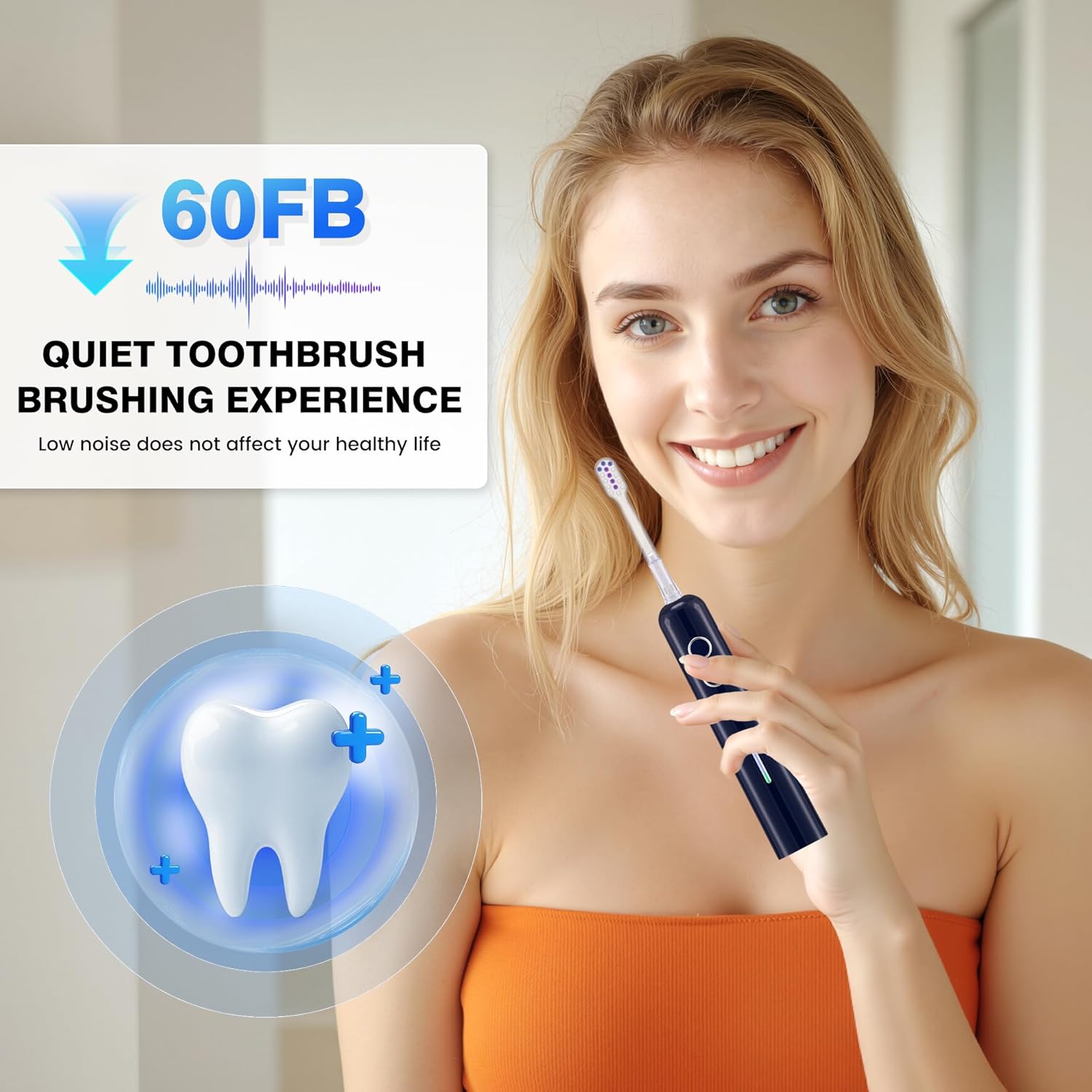 Electric Toothbrush for Adults Sonic Vibration Deep Mouth Cleaning Teeth Whitening Free 4 Toothbrush Heads Super Soft Bristles 3 Modes 90 Days Lifespan IPX7 Waterproof (Color Available)