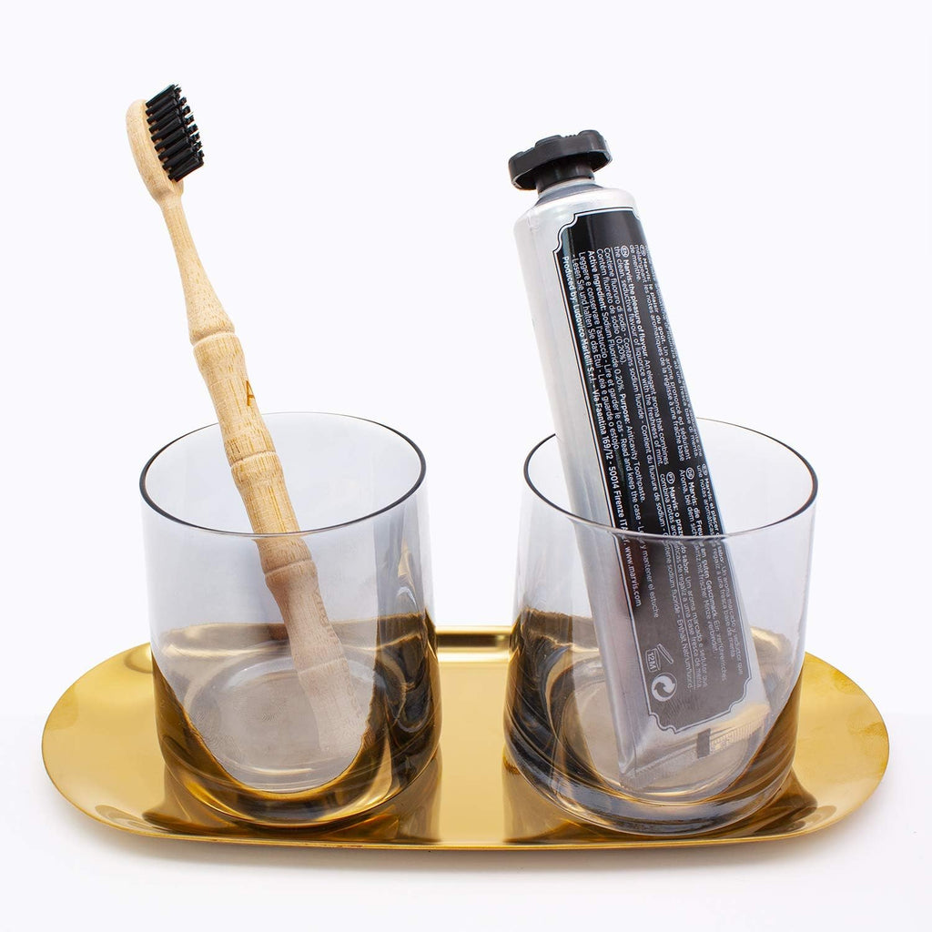 Virgin Forest Bamboo Toothbrush, Vegan Natural ECO Friendly Wood Toothbrushes, Biodegradable Organic Charcoal Tooth Brush, Pack of 6