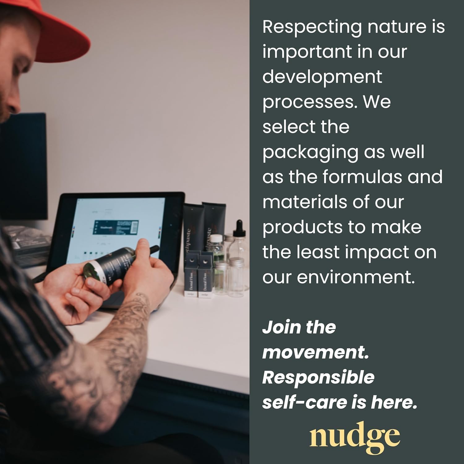 Nudge Toothpaste Tablets, 10% Nano Hydroxyapatite Remin+ Formula, Fluoride-Free, SLS-Free, All-Natural, Natural Whitening & Remineralizing, TSA-Approved, Mild Mint, 62 Tabs