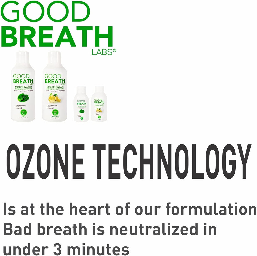 Goodbreath Mouthwash - Mint Mouth Rinse for Chronic Halitosis - New Ozone Technology Oral Rinse - Halitosis Treatment & Bad Breath Neutralizer - Mouthwash for Gum Diseases - Alcohol-Free | 3 Pack